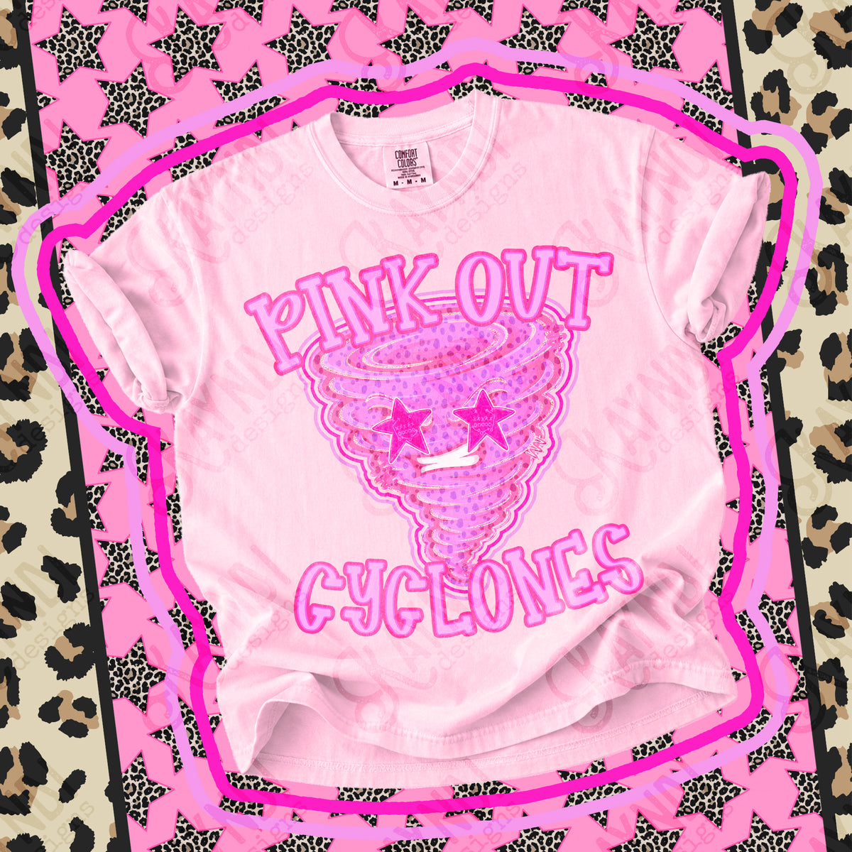 Pink out Cyclones star eyes (Kayndi) DTF Transfer