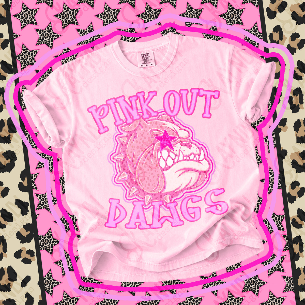 Pink out Dawgs star eyes (Kayndi) DTF Transfer