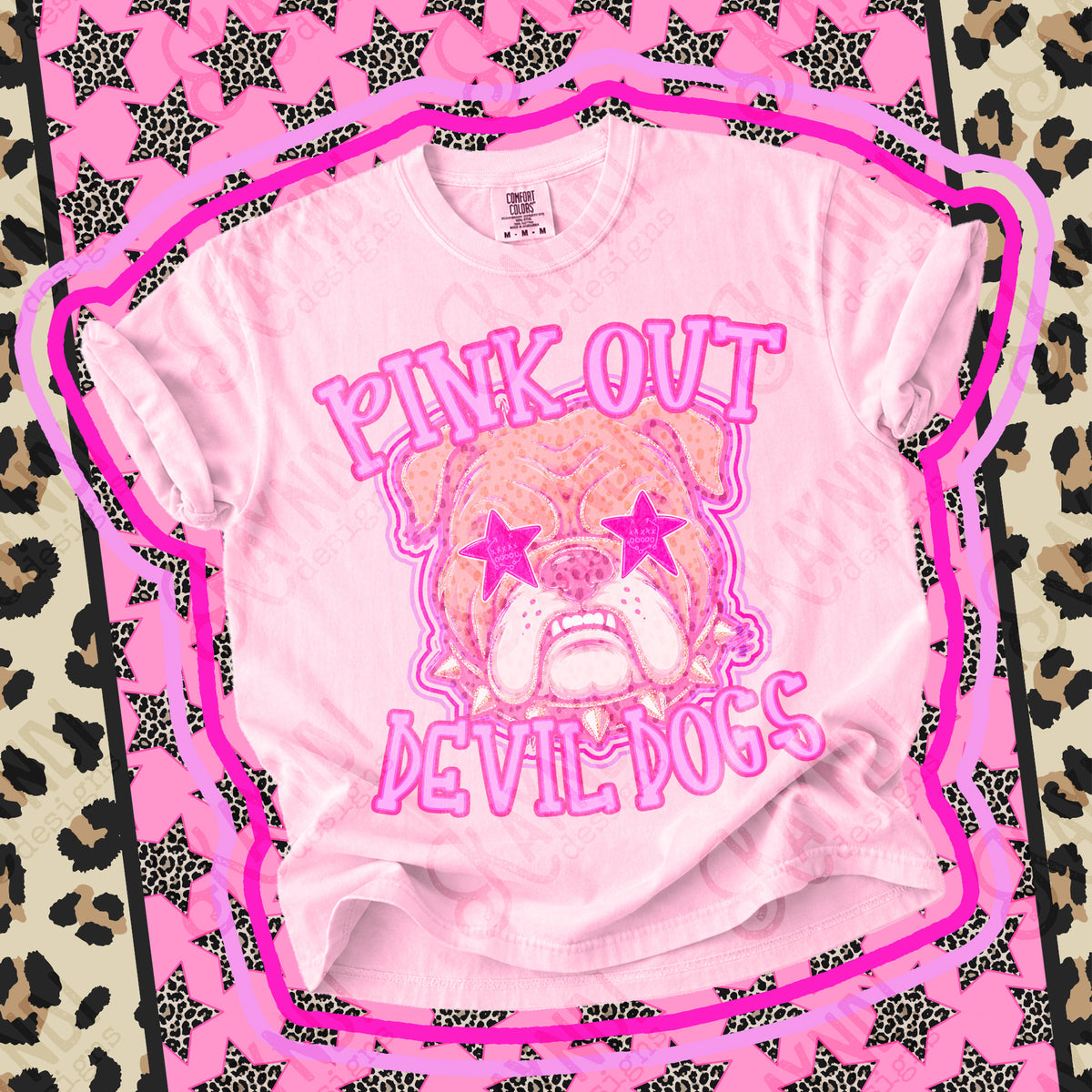 Pink out Devil Dogs star eyes (Kayndi) DTF Transfer