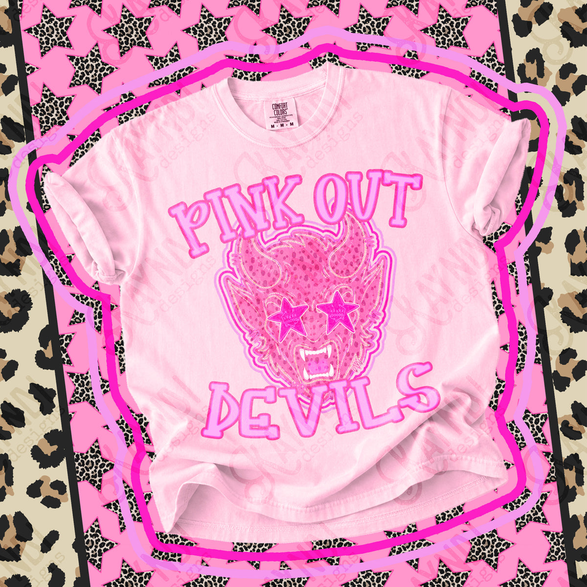 Pink out Devils star eyes (Kayndi) DTF Transfer