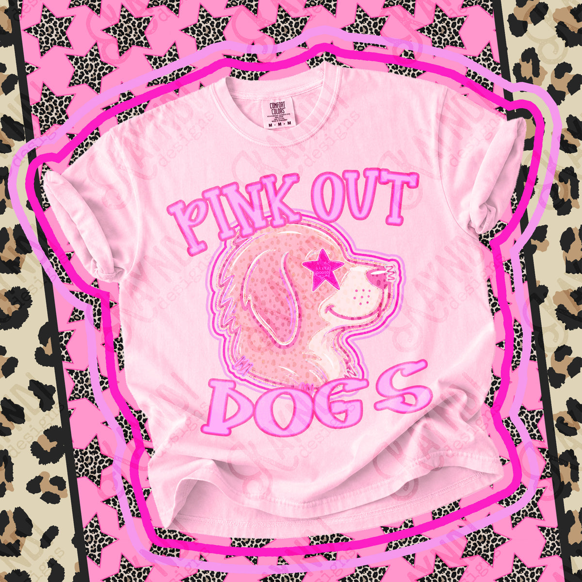Pink out Dogs star eyes (Kayndi) DTF Transfer
