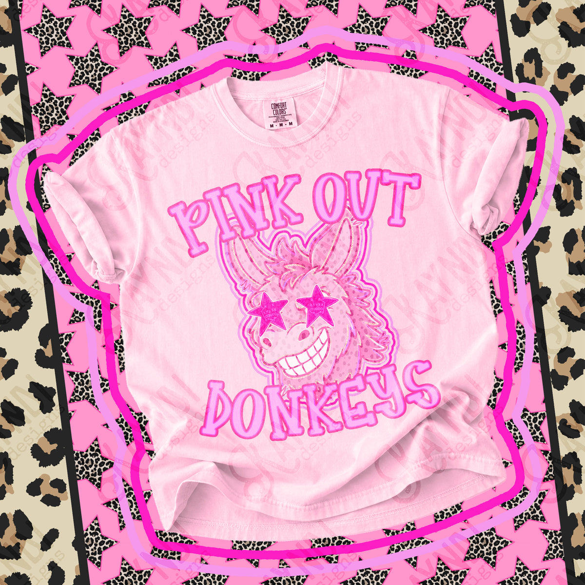 Pink out Donkeys star eyes (Kayndi) DTF Transfer