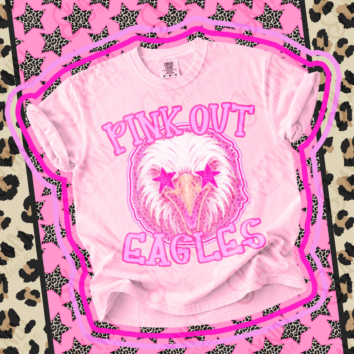 Pink out Eagles star eyes (Kayndi) DTF Transfer