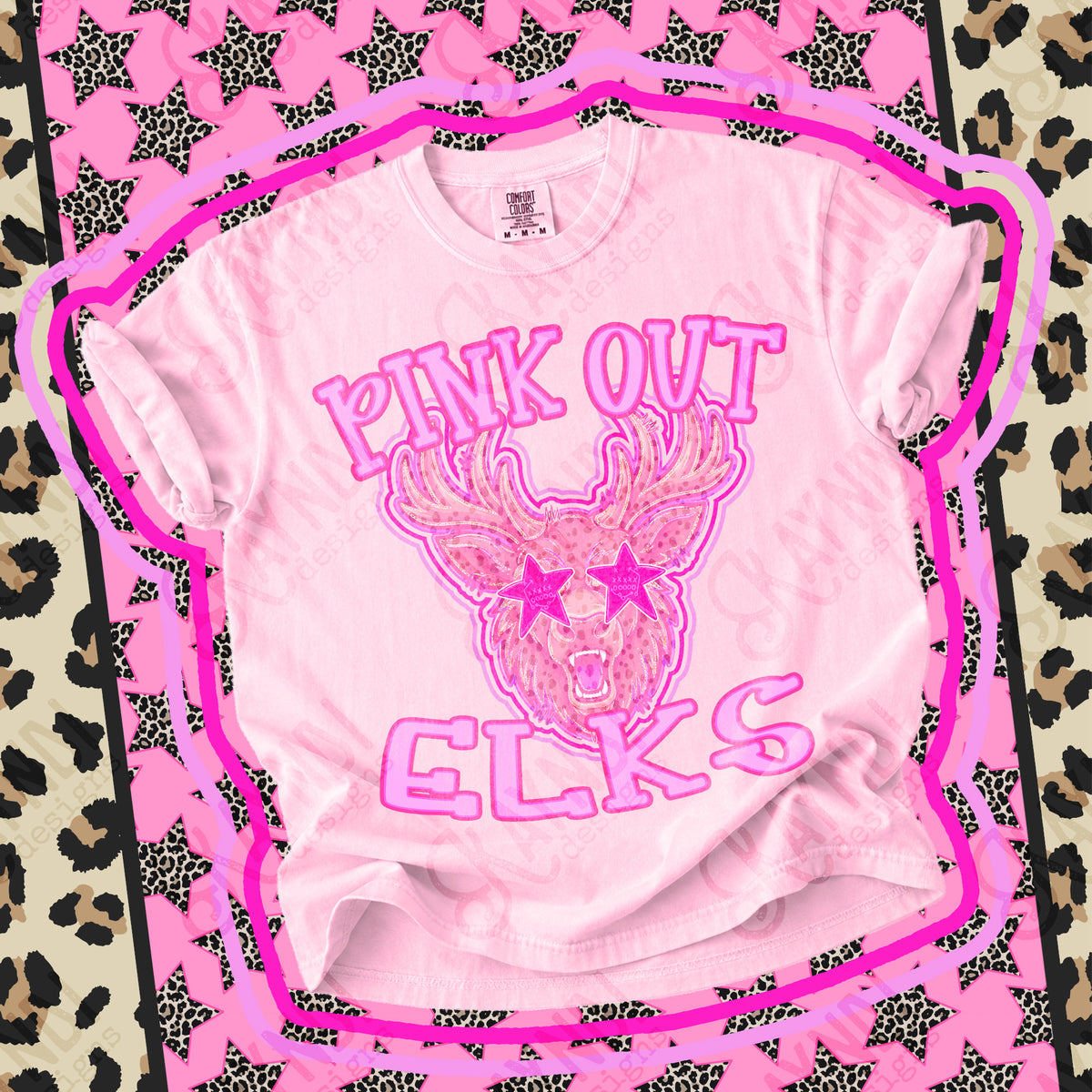 Pink out Elks star eyes (Kayndi) DTF Transfer