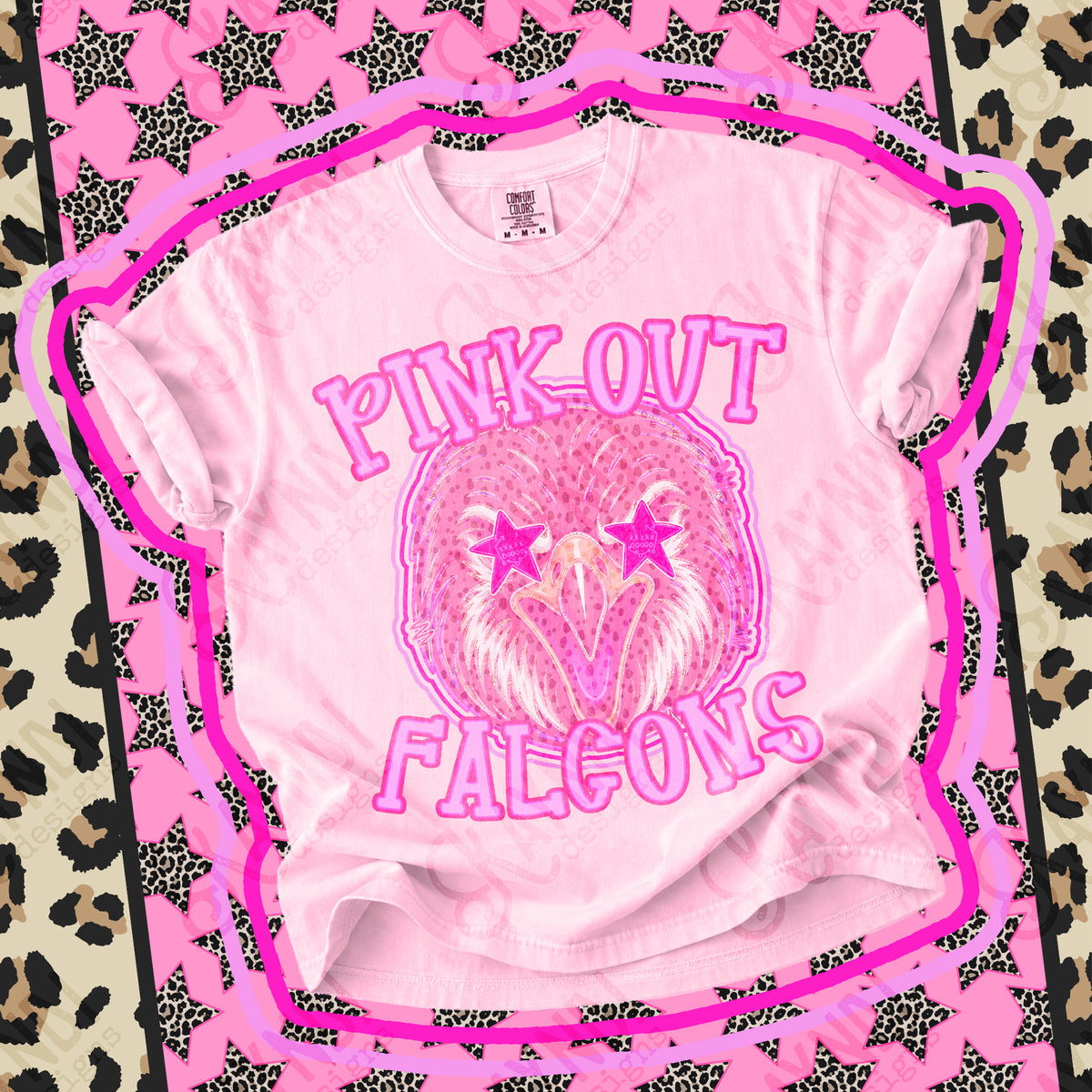 Pink out Falcons star eyes (Kayndi) DTF Transfer