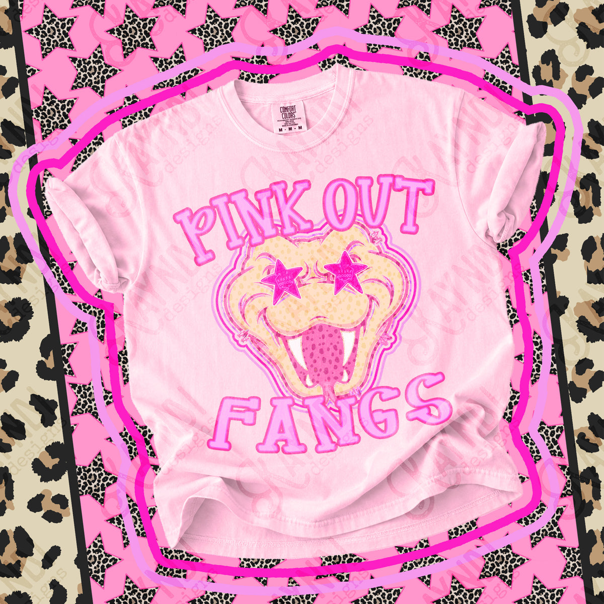 Pink out Fangs star eyes (Kayndi) DTF Transfer