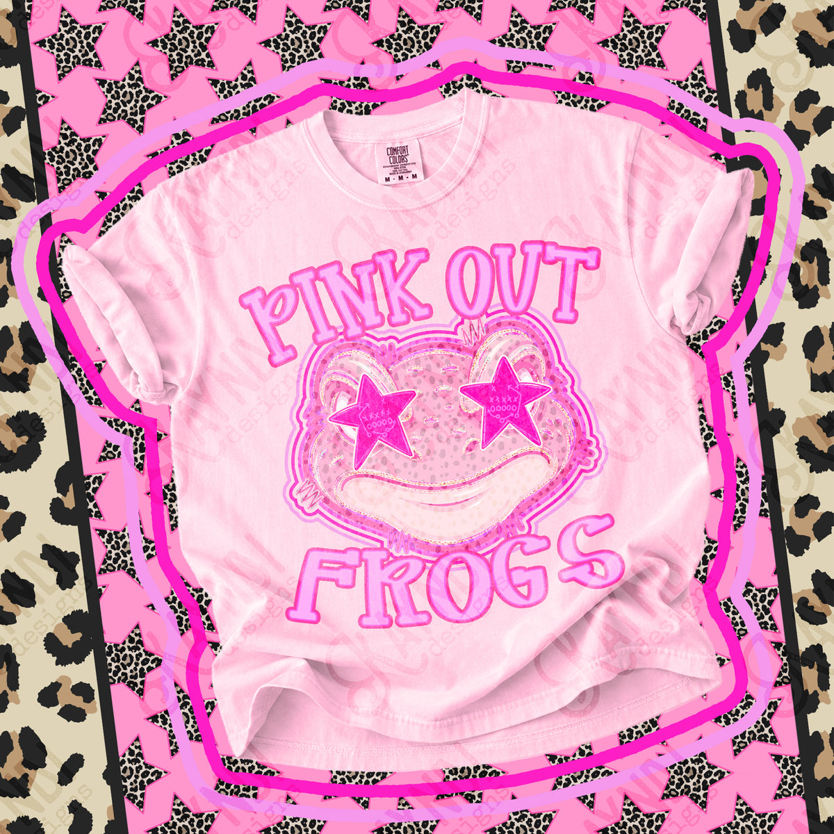 Pink out Frogs star eyes (Kayndi) DTF Transfer