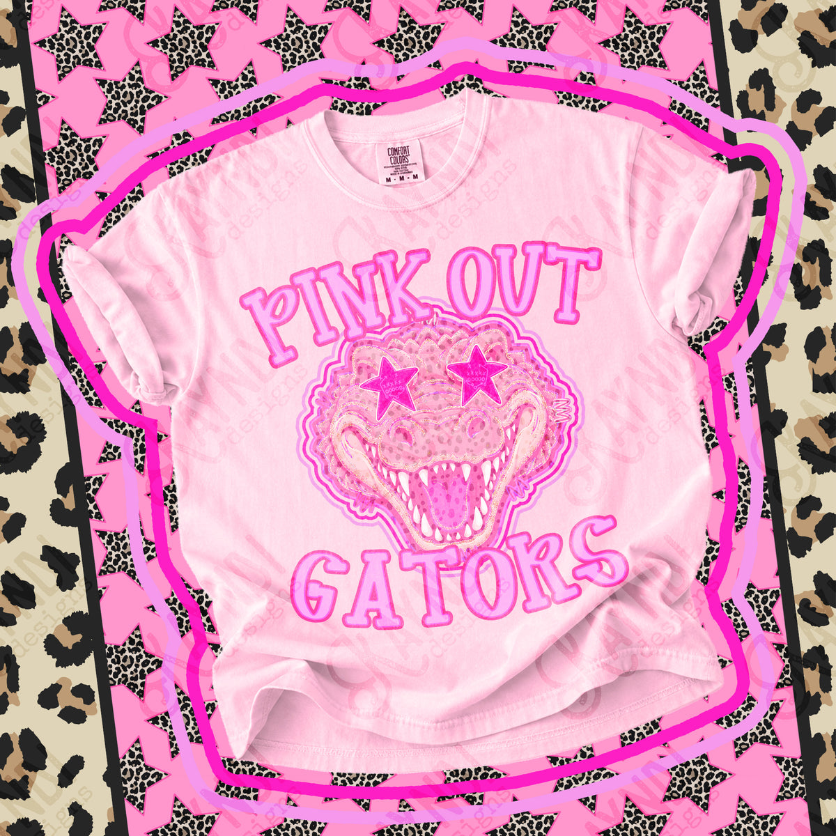 Pink out Gators star eyes (Kayndi) DTF Transfer