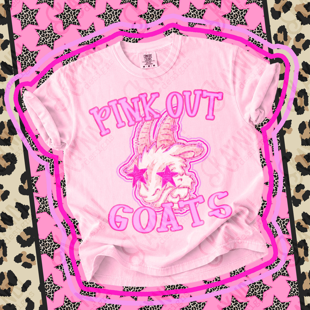 Pink out Goats star eyes (Kayndi) DTF Transfer