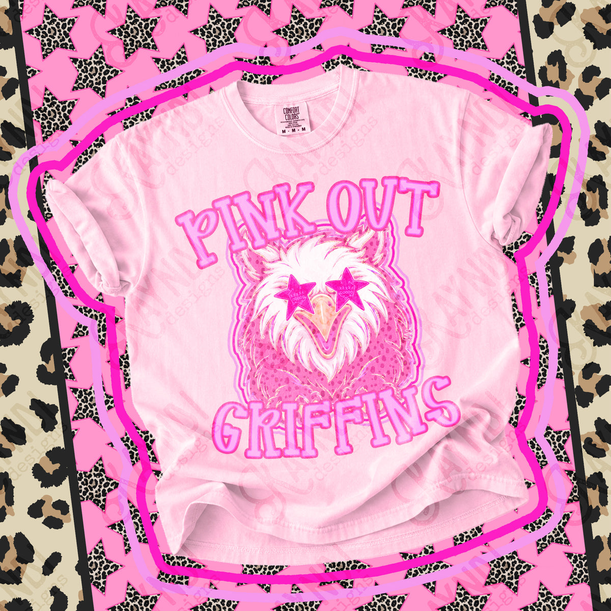 Pink out Griffins star eyes (Kayndi) DTF Transfer