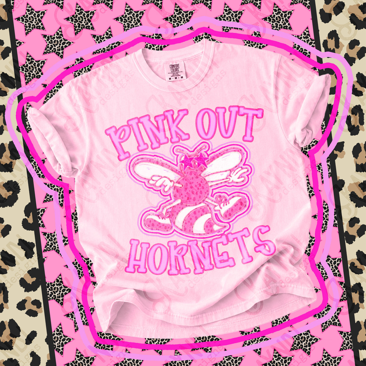 Pink out Hornets star eyes (Kayndi) DTF Transfer