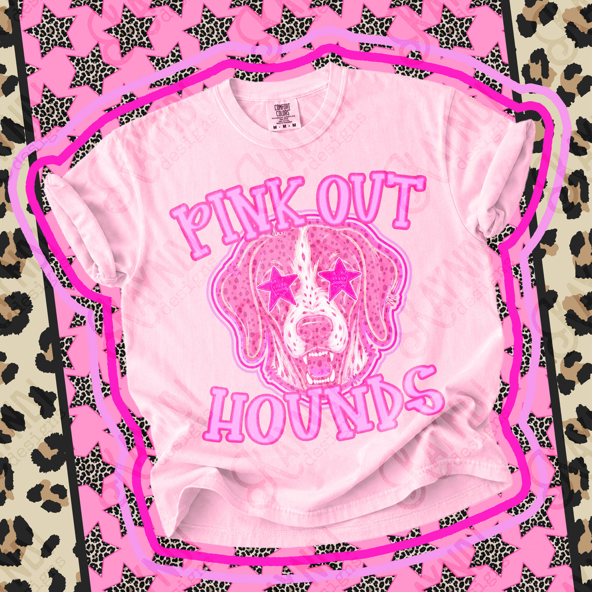 Pink out Hounds star eyes (Kayndi) DTF Transfer