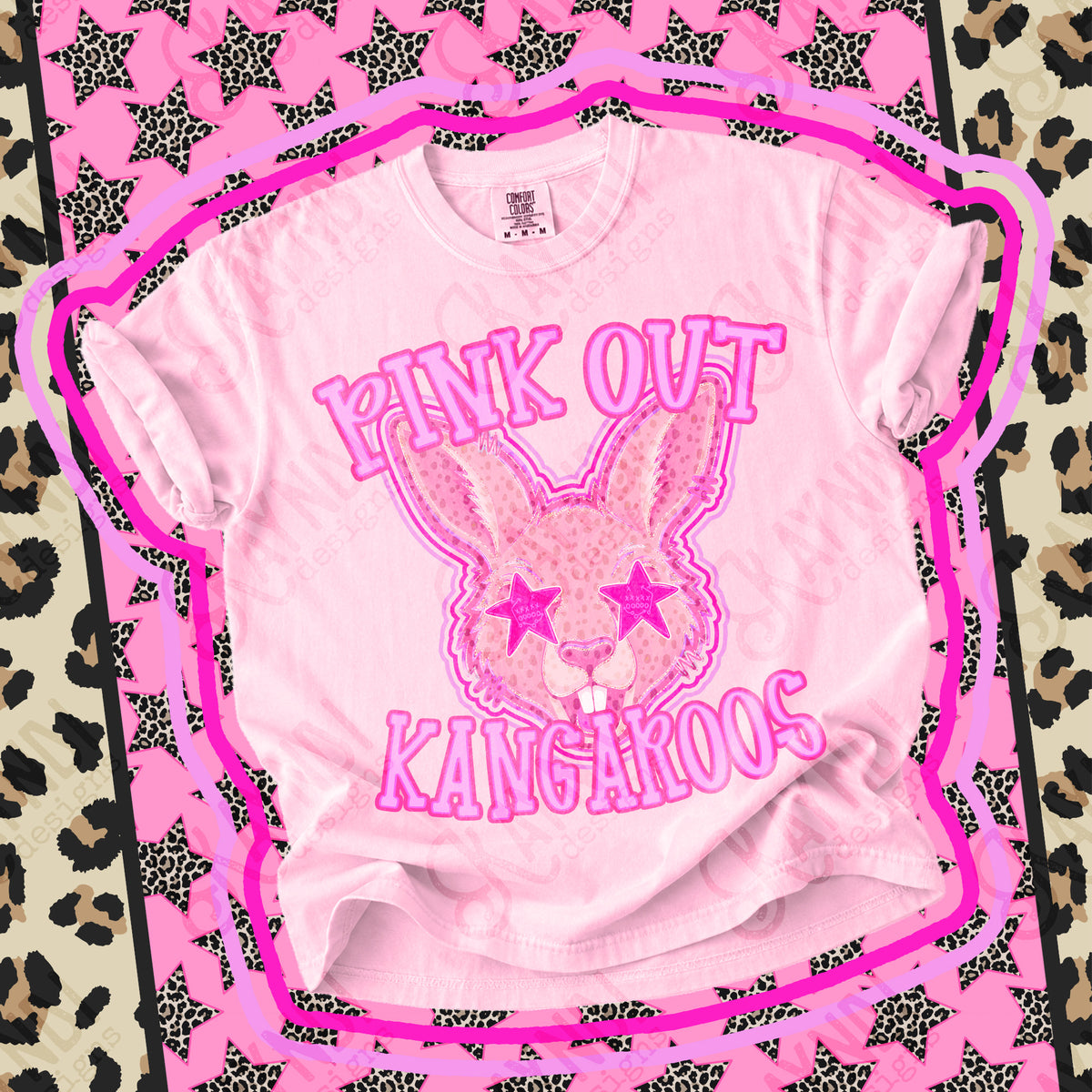 Pink out Kangaroos star eyes (Kayndi) DTF Transfer