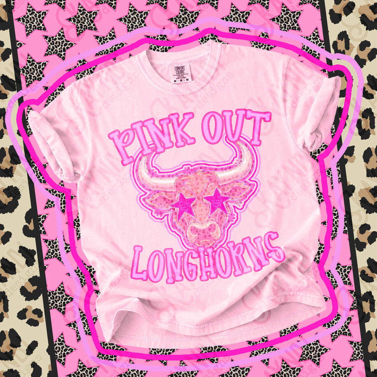 Pink out Longhorns star eyes (Kayndi) DTF Transfer