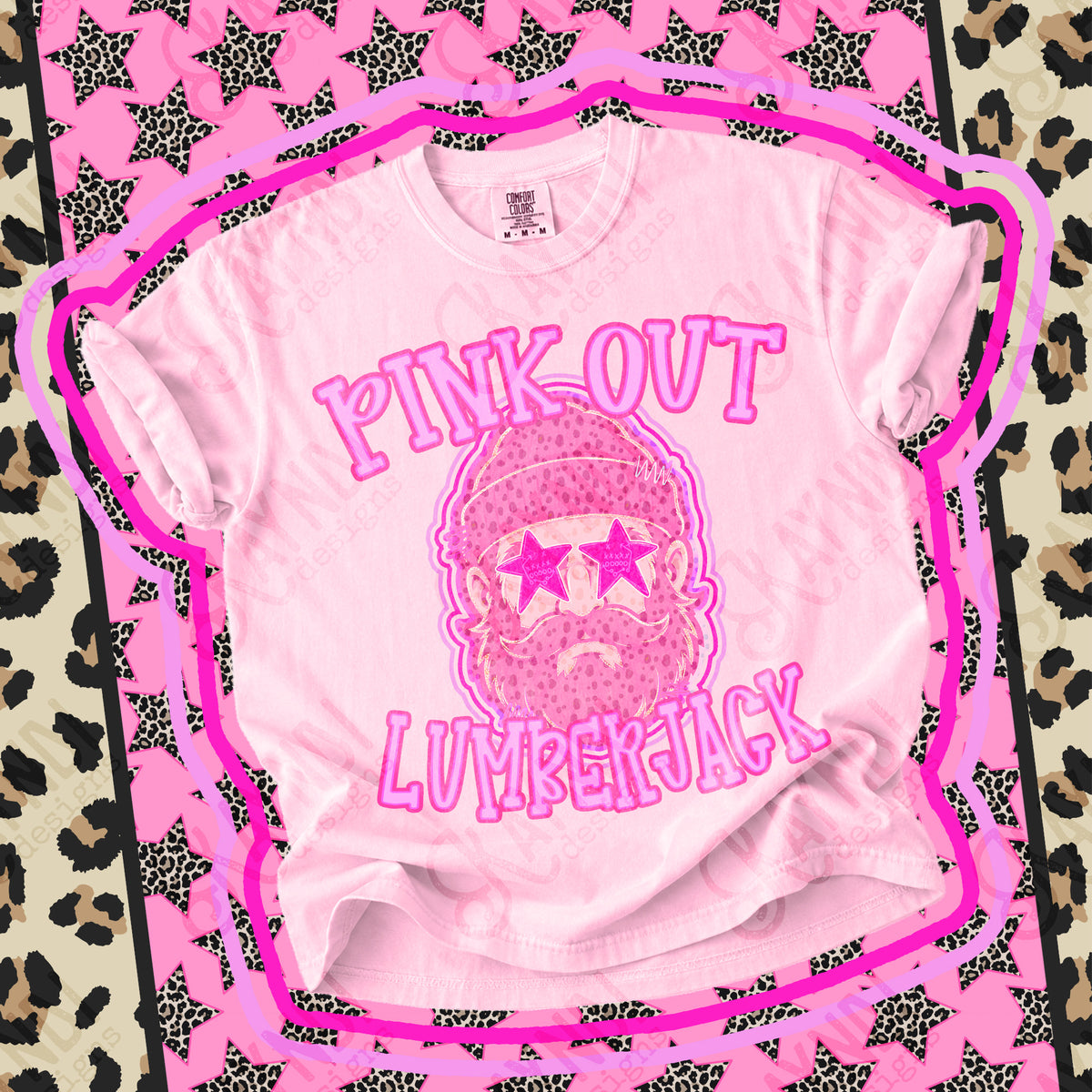 Pink out Lumberjack star eyes (Kayndi) DTF Transfer
