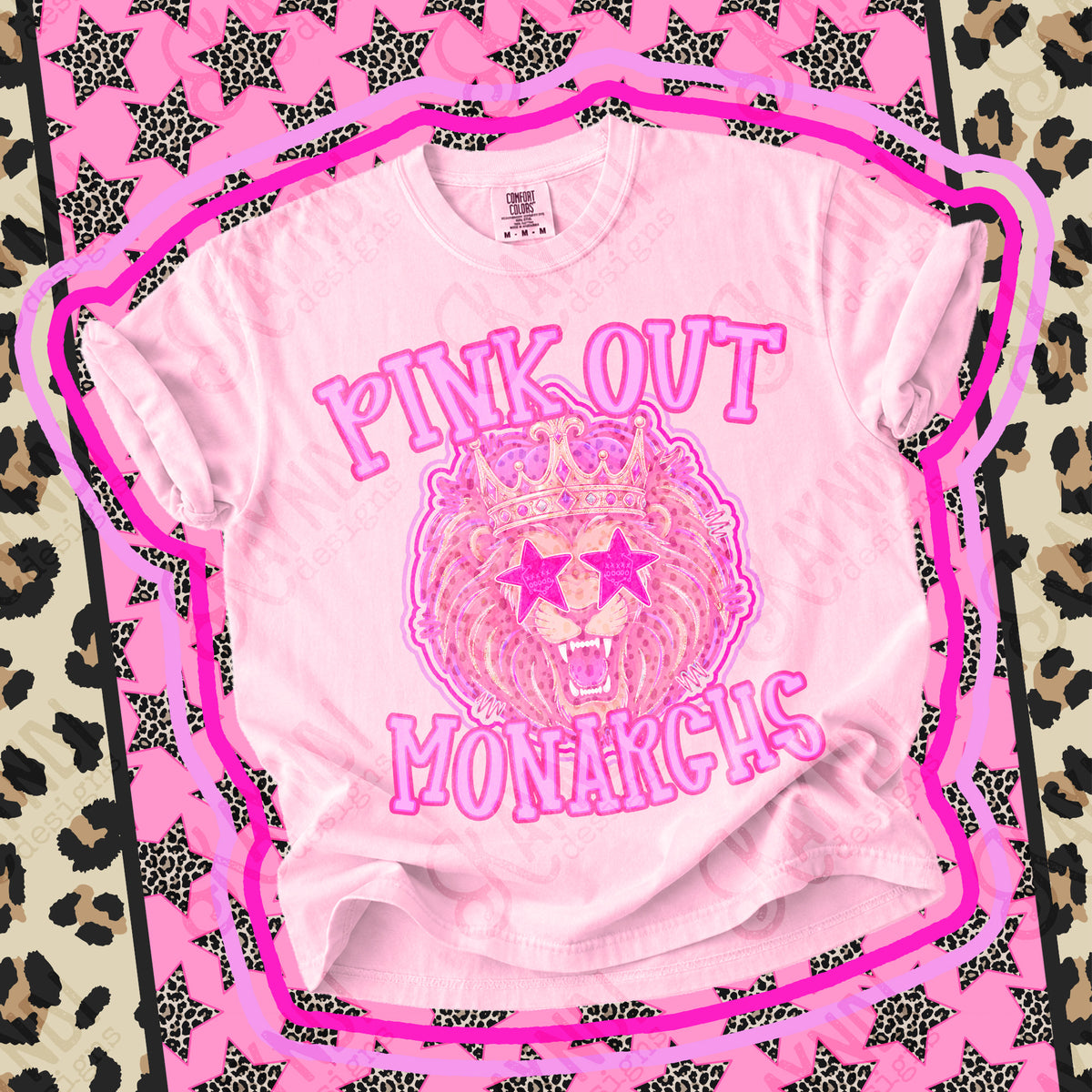 Pink out Monarchs star eyes (Kayndi) DTF Transfer