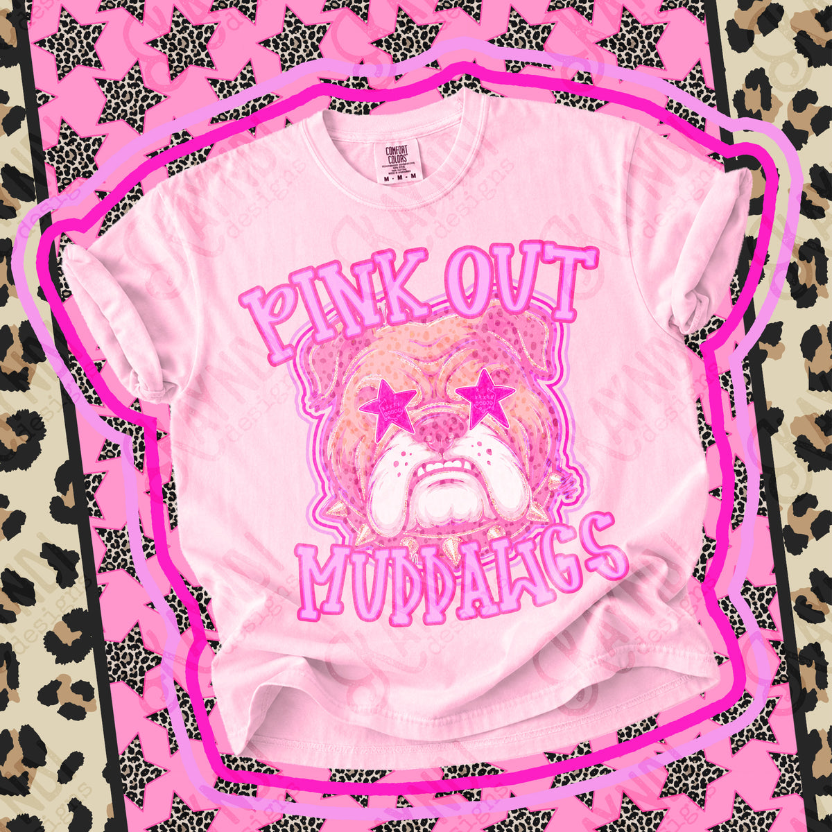 Pink out Muddawgs star eyes (Kayndi) DTF Transfer