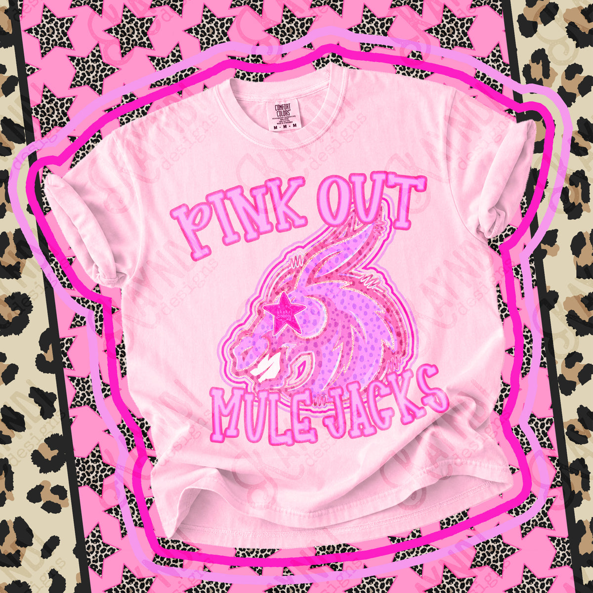 Pink out Mule Jacks star eyes (Kayndi) DTF Transfer