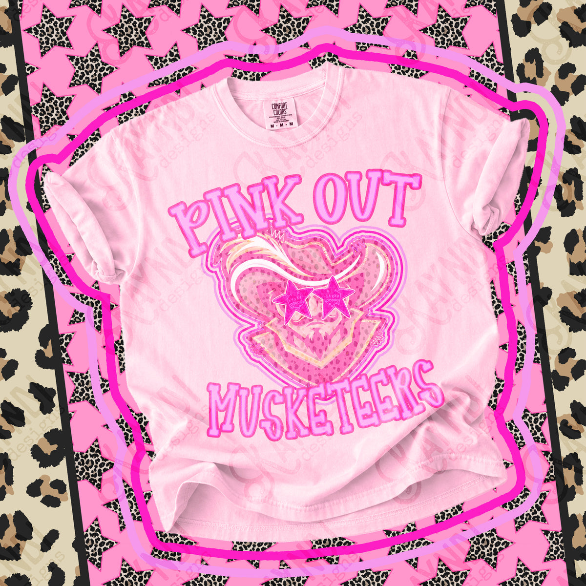 Pink out Musketeers star eyes (Kayndi) DTF Transfer