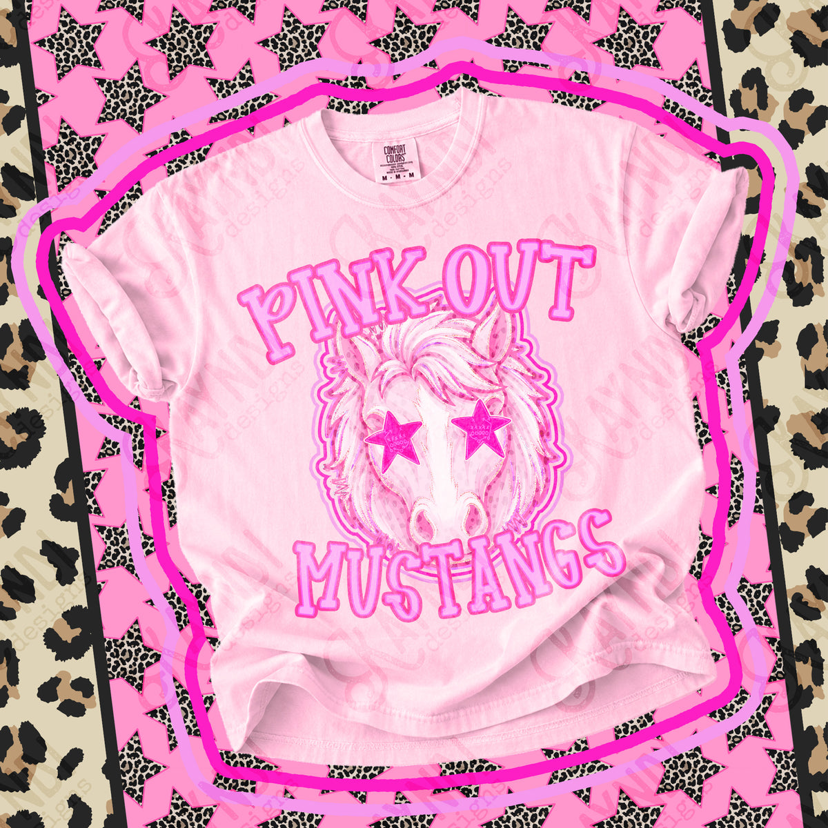 Pink out Mustangs star eyes (Kayndi) DTF Transfer