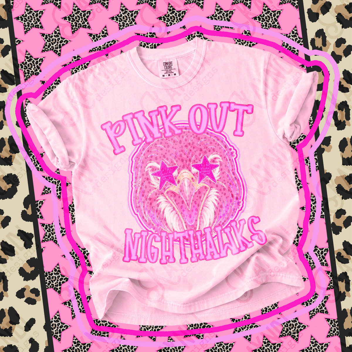 Pink out Nighthawks star eyes (Kayndi) DTF Transfer
