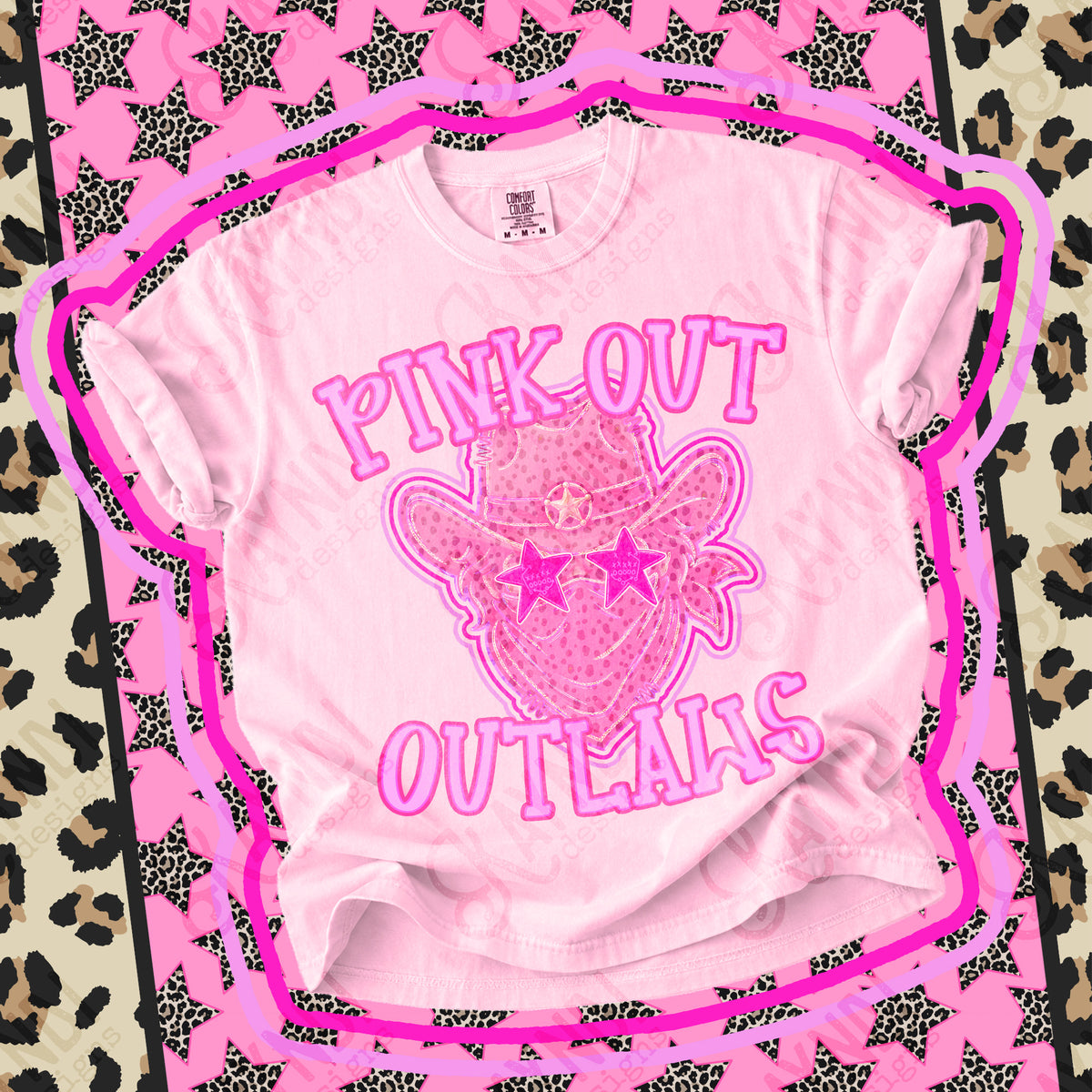 Pink out Outlaws star eyes (Kayndi) DTF Transfer