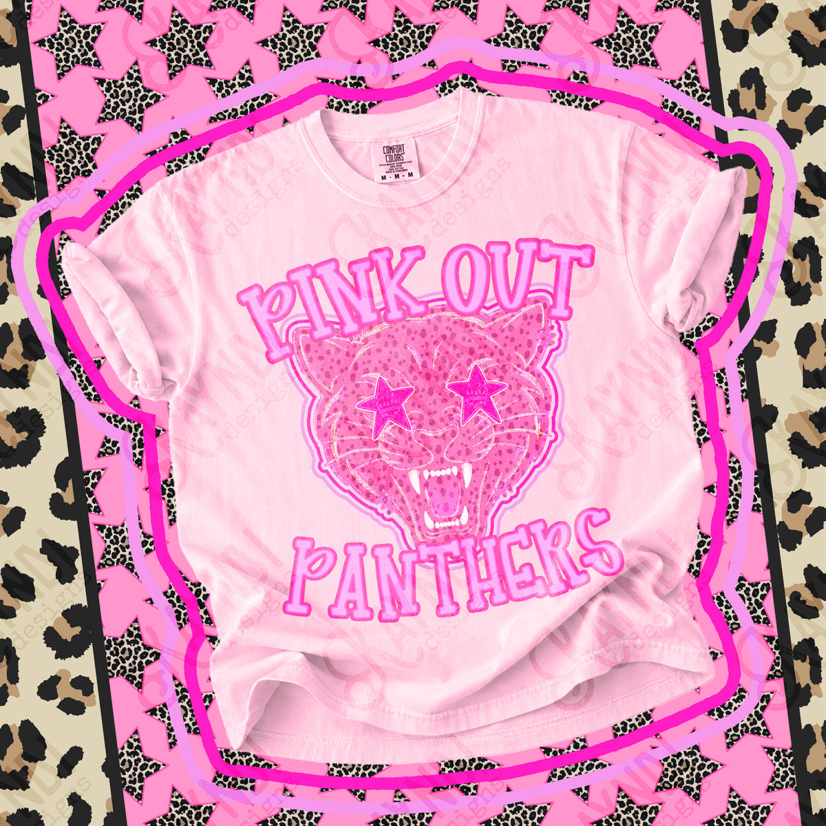 Pink out Panthers star eyes (Kayndi) DTF Transfer