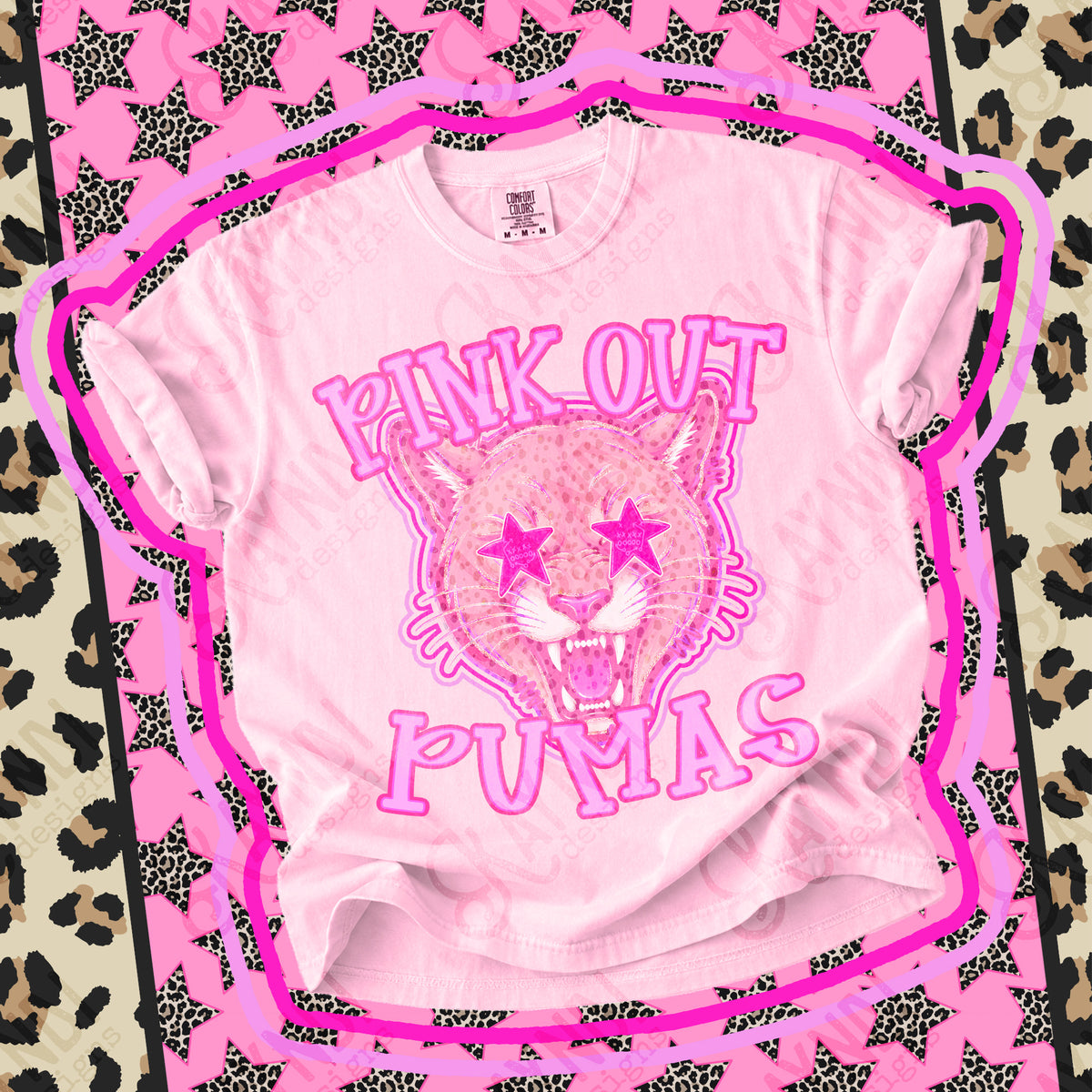 Pink out Pumas star eyes (Kayndi) DTF Transfer