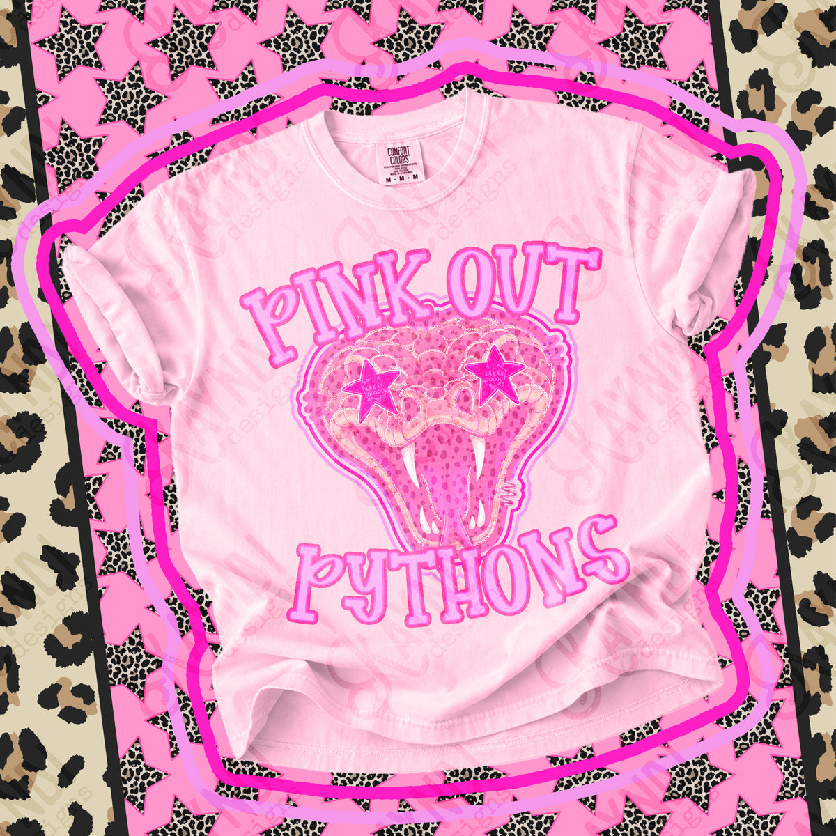 Pink out Pythons star eyes (Kayndi) DTF Transfer