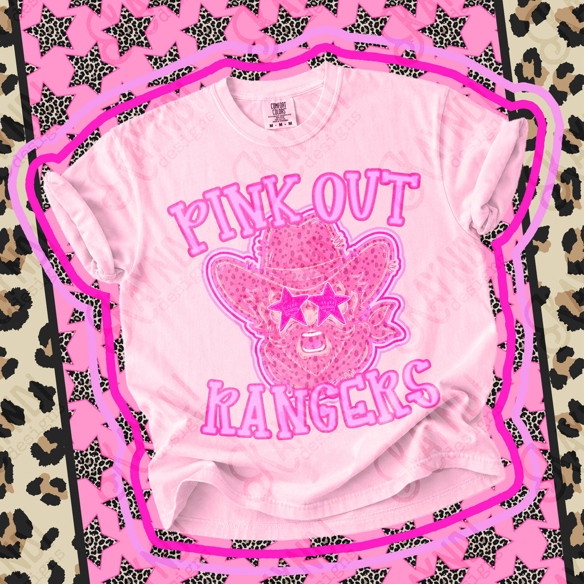 Pink out Rangers star eyes (Kayndi) DTF Transfer