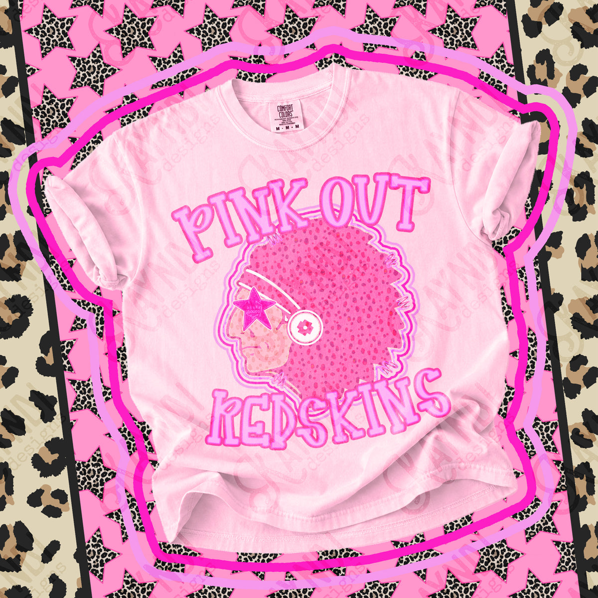 Pink out Redskins star eyes (Kayndi) DTF Transfer