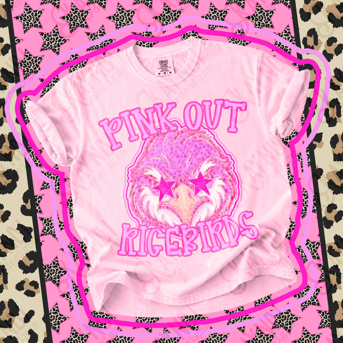 Pink out Ricebirds star eyes (Kayndi) DTF Transfer