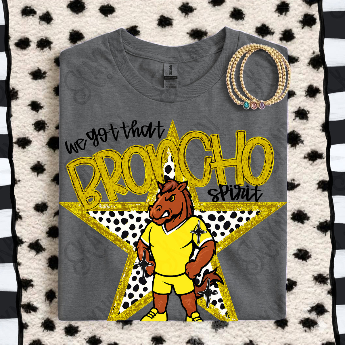 We got that Broncho spirit star YELLOW (Kayndi) DTF Transfer