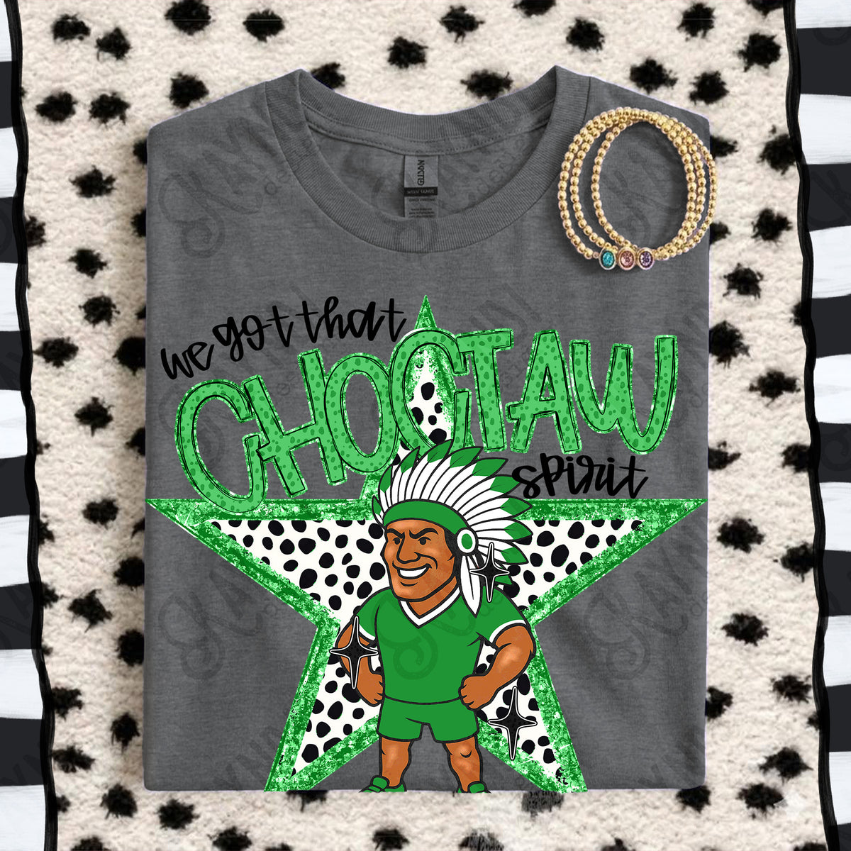 We got that Choctaw spirit star GREEN (Kayndi) DTF Transfer