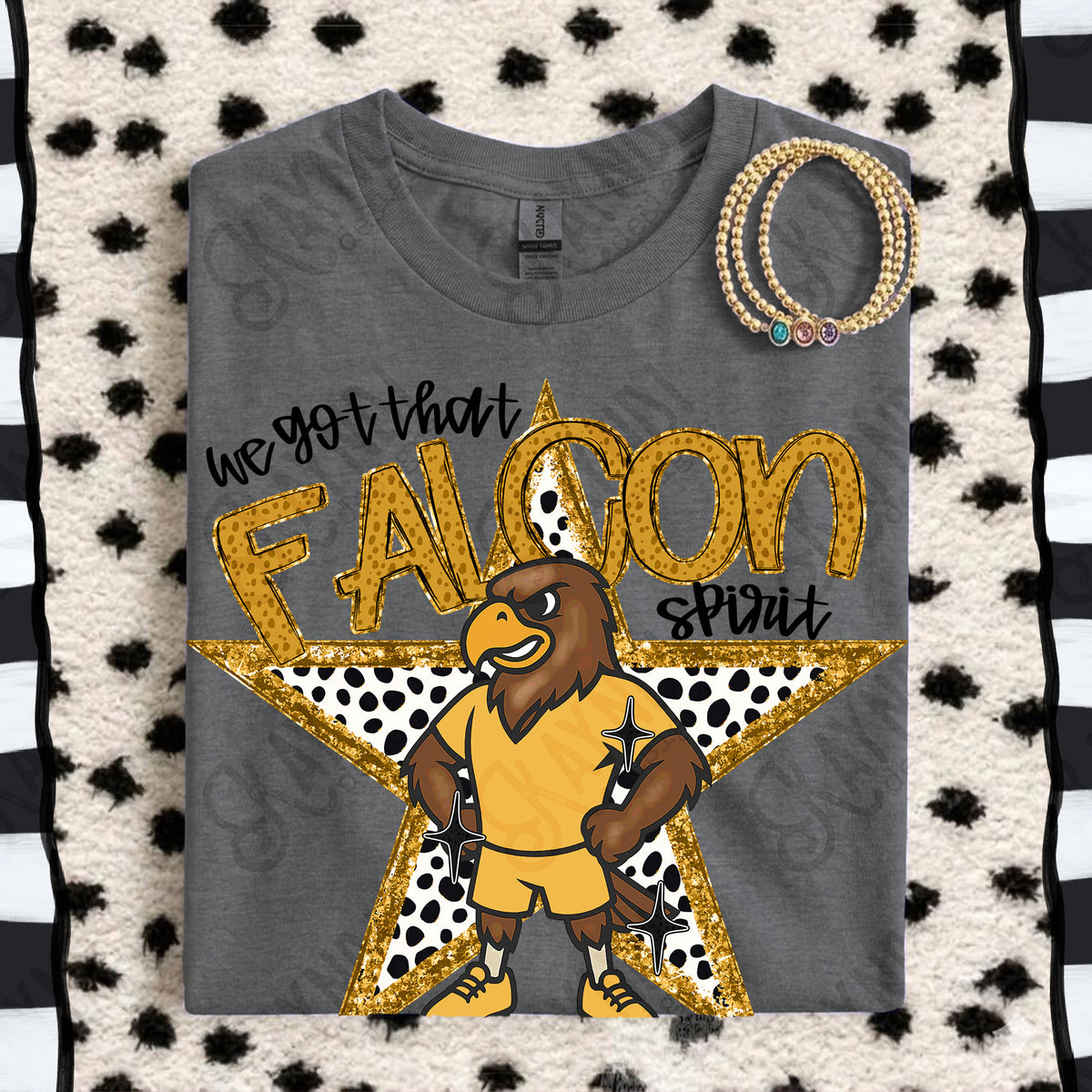 We got that Falcon spirit star GOLD (Kayndi) DTF Transfer