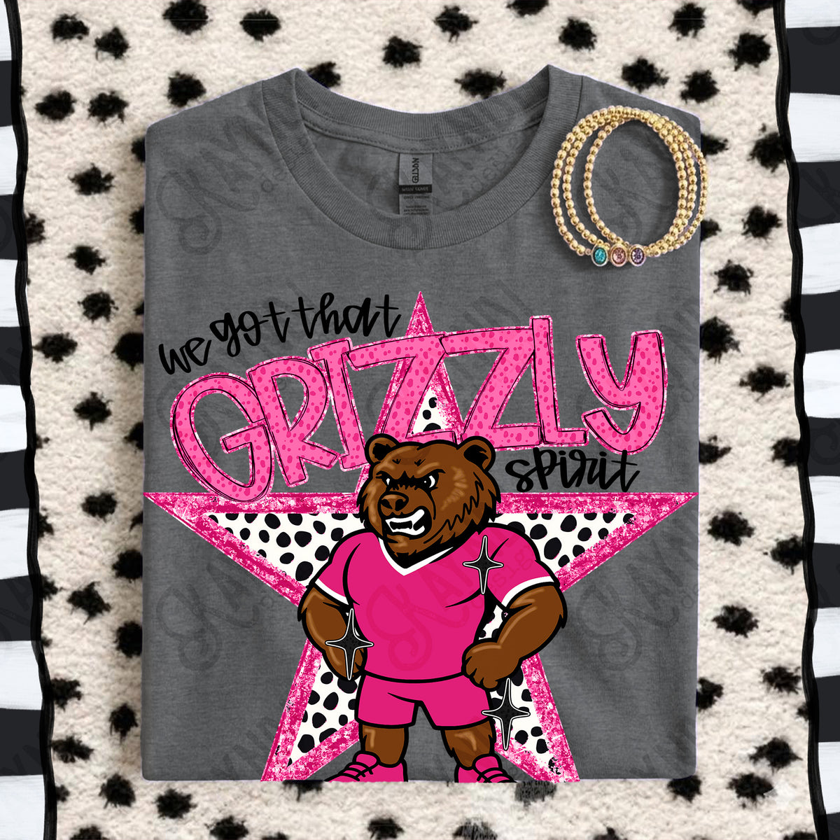 We got that Grizzly spirit star PINK (Kayndi) DTF Transfer