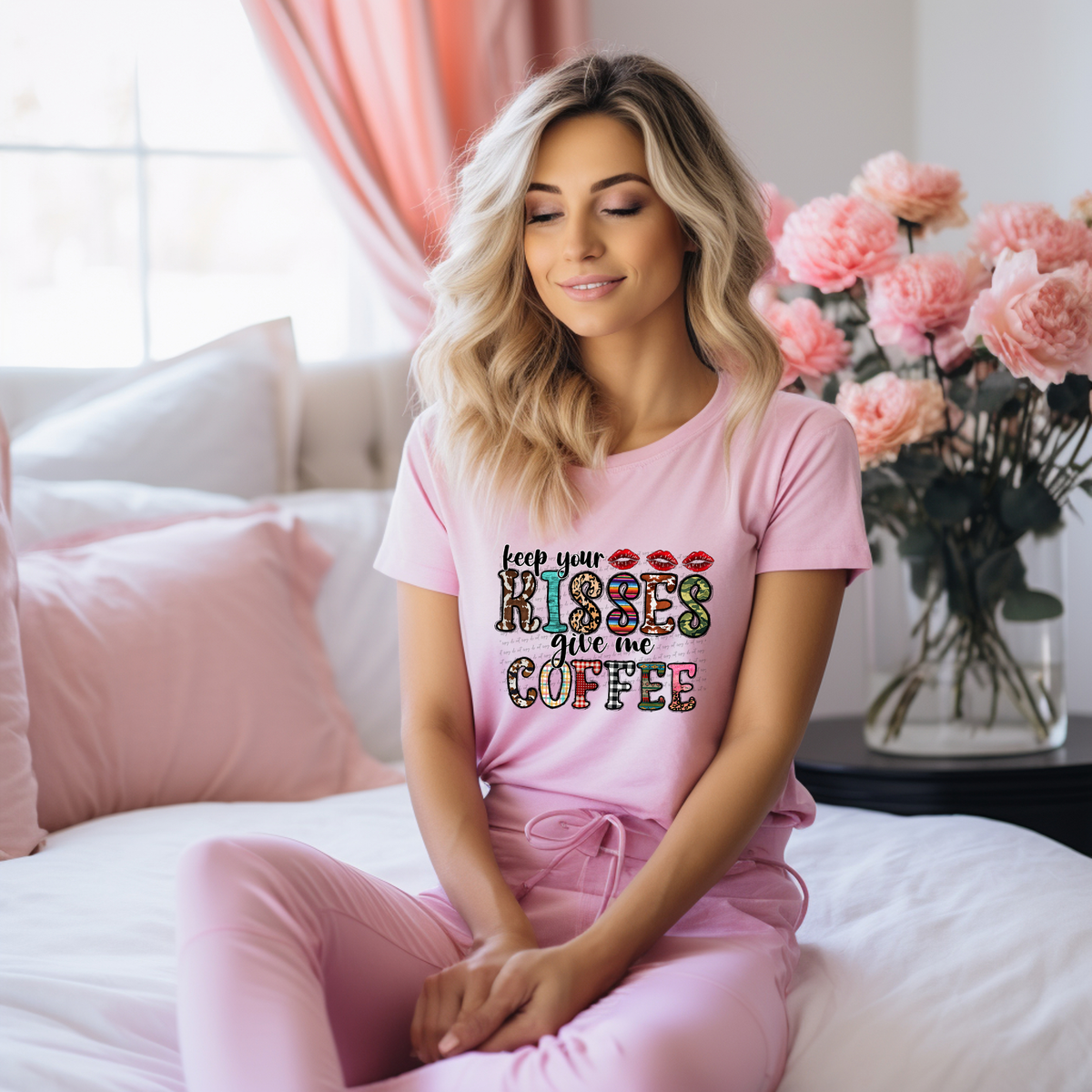 Keep Your Kisses Give me Coffee 71516 DTF transfer