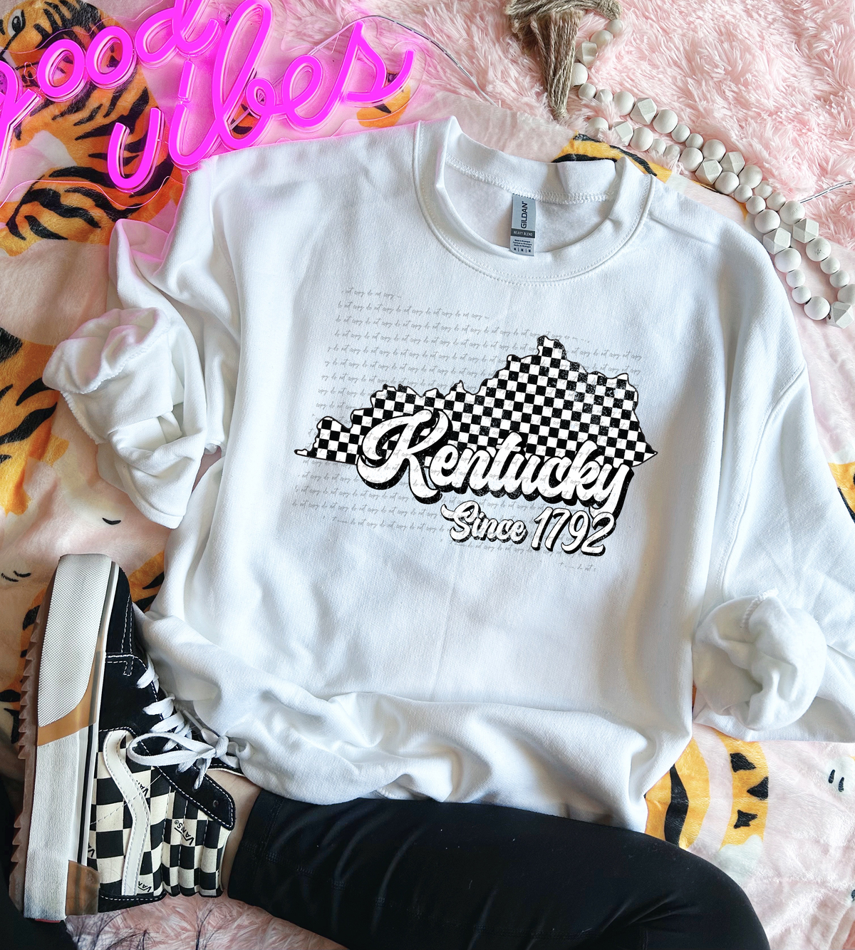 Kentucky Since 1792 Checkered Grunge 66732 DTF transfer