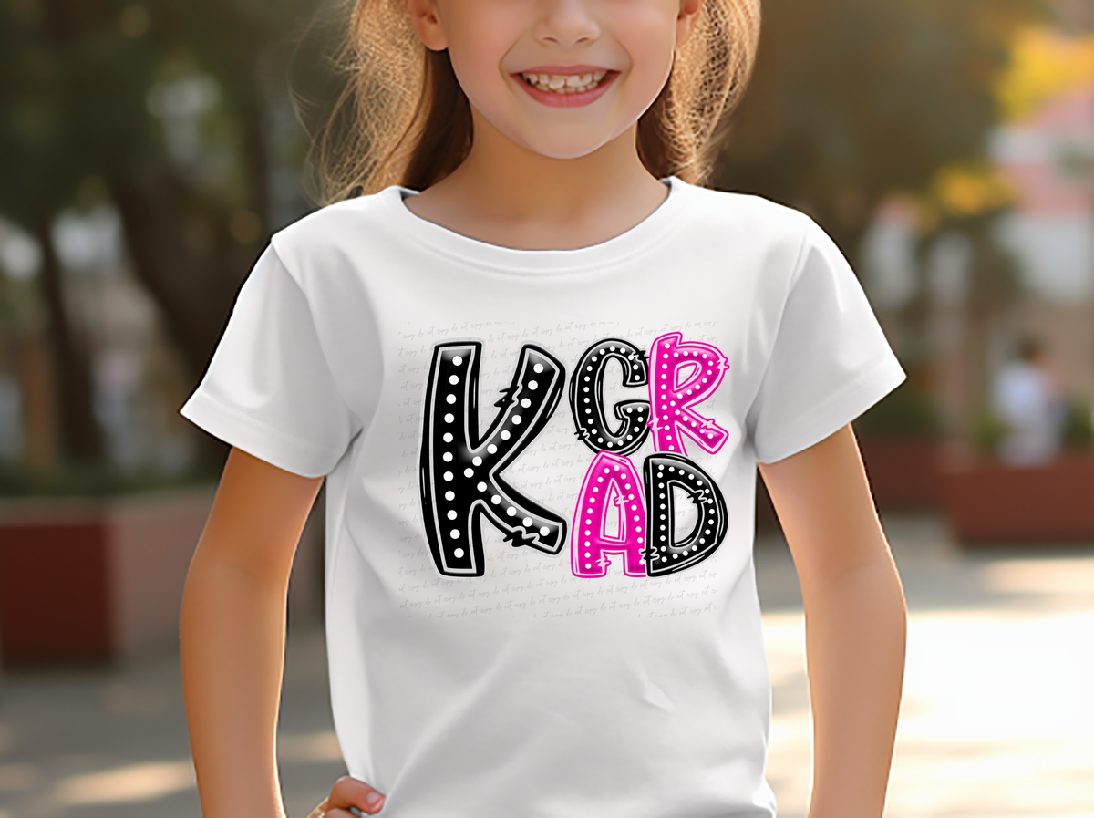 K Grad Black and Pink Font Polka 117915 DTF transfer