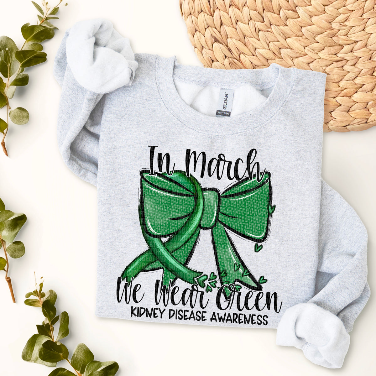 In March we wear Green Kidney disease DTF transfer