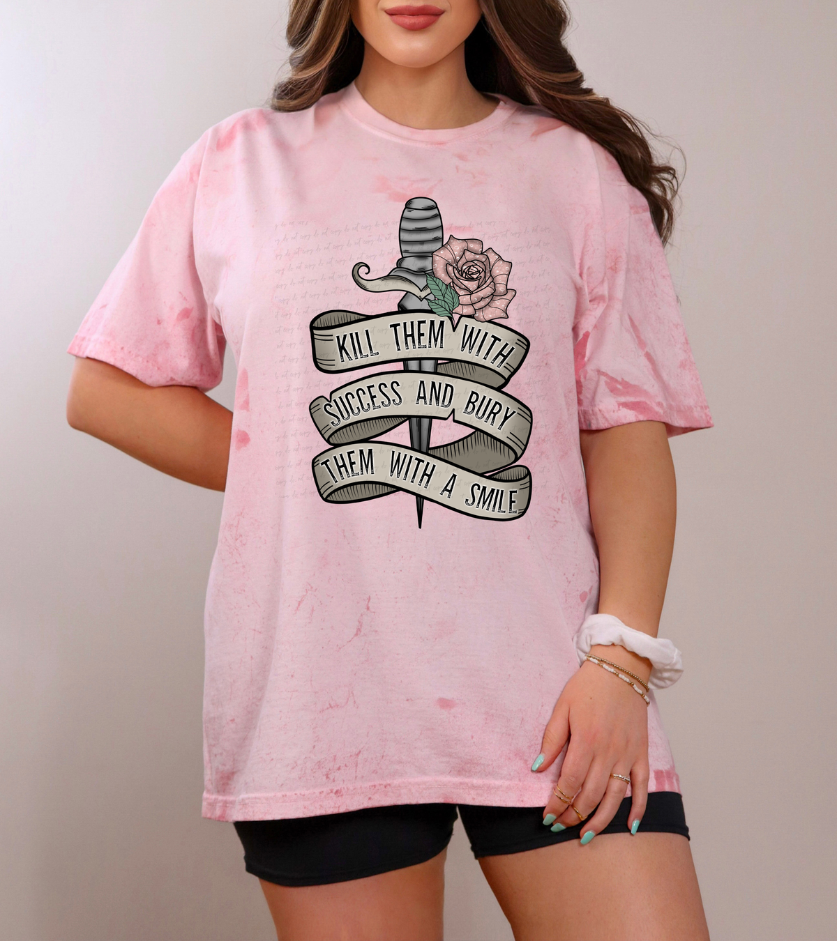 Kill Them With Success and Bury Them With A Smile Dagger Full Color 115721 DTF Transfer