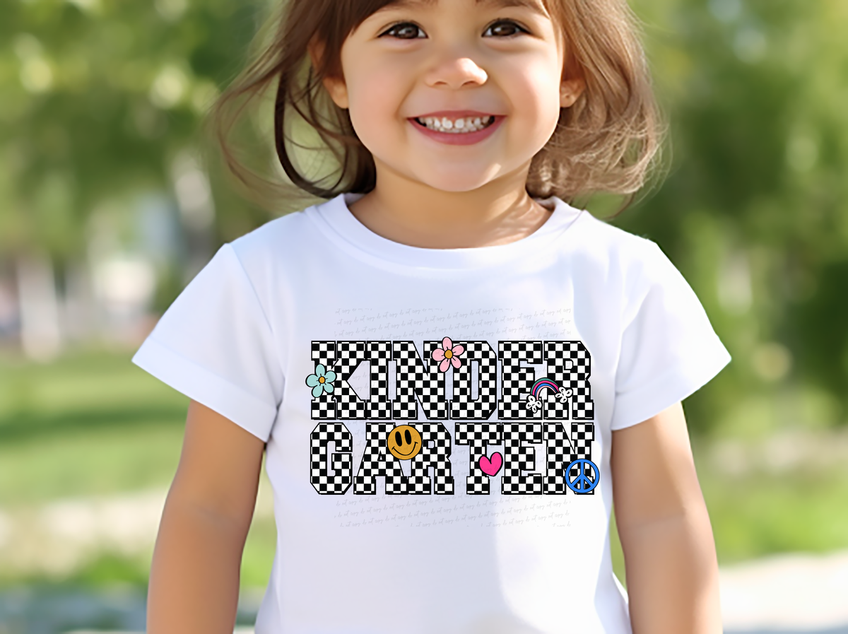 Kindergarten Checkered Font 117681 DTF transfer