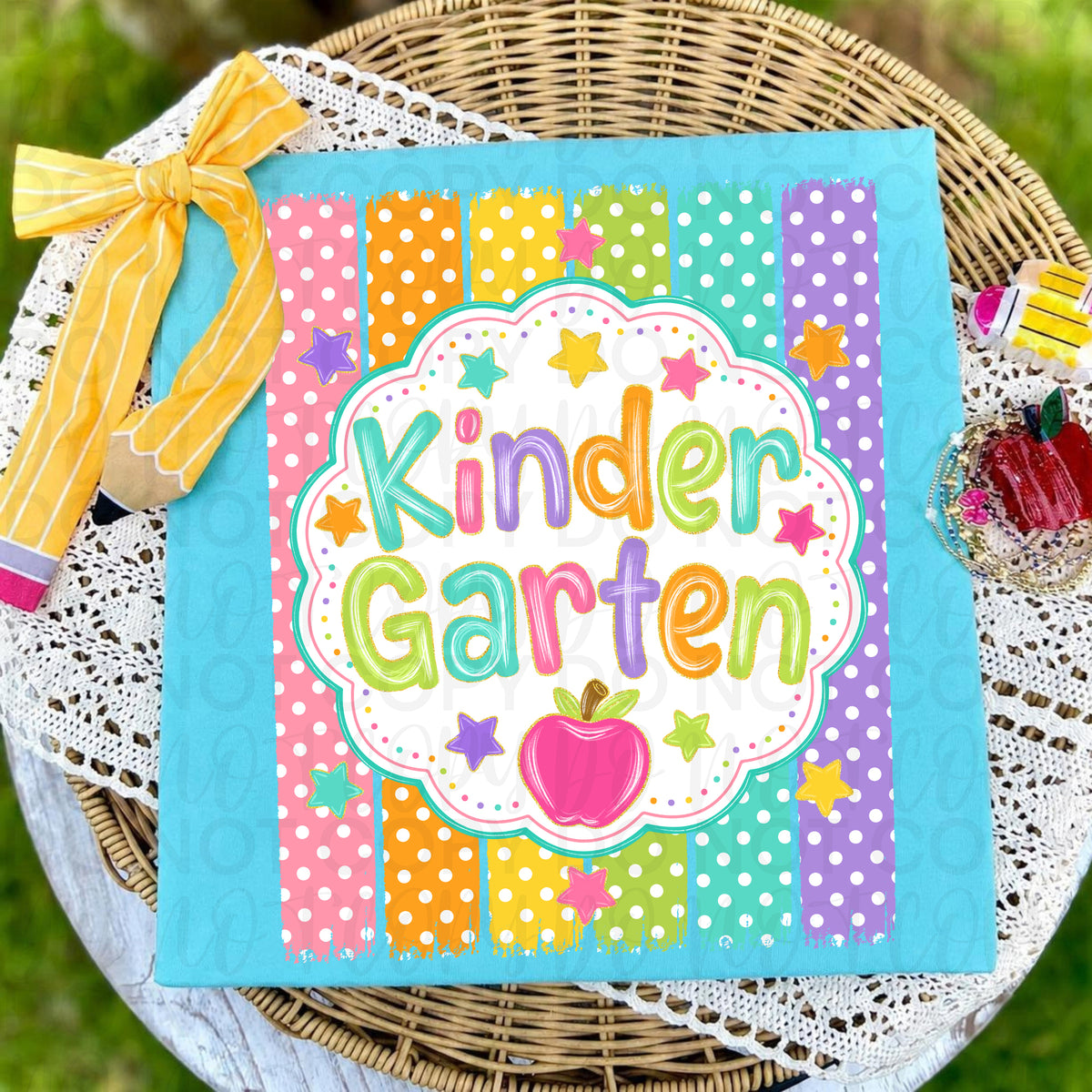Kindergarten polkadot stripes (UAC) DTF Transfer