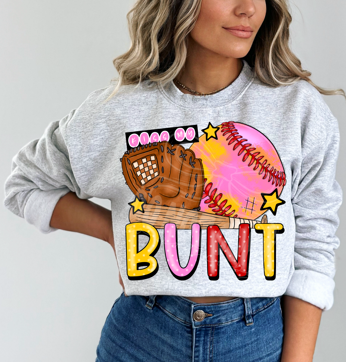 Kiss my bunt softball (C's) DTF Transfer