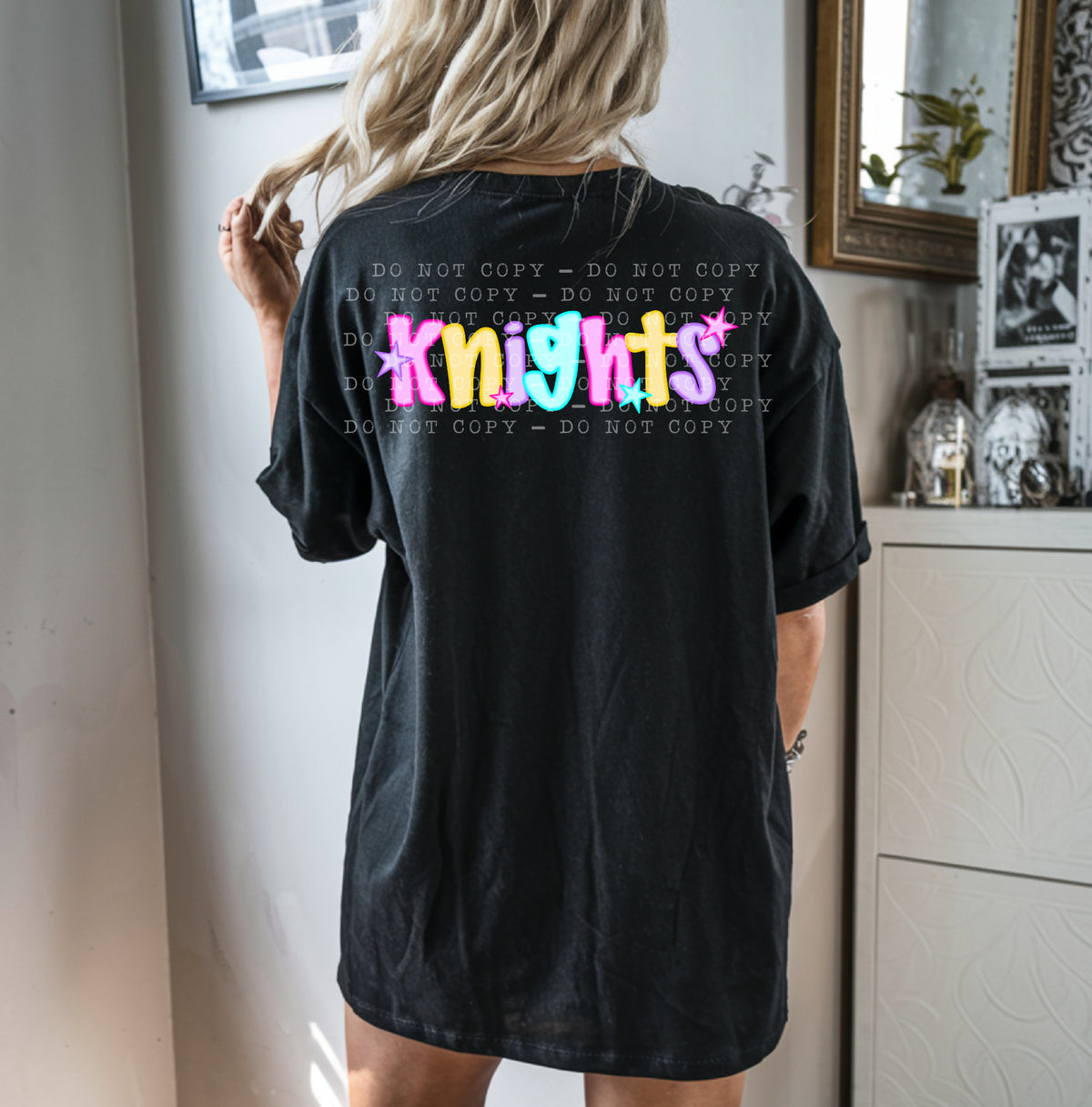 Knights With Stars - Neon 104761 DTF transfer