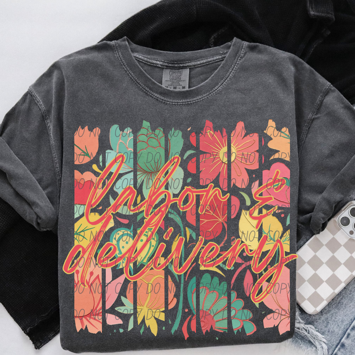 Labor & Delivery boho stipes (City) DTF Transfer