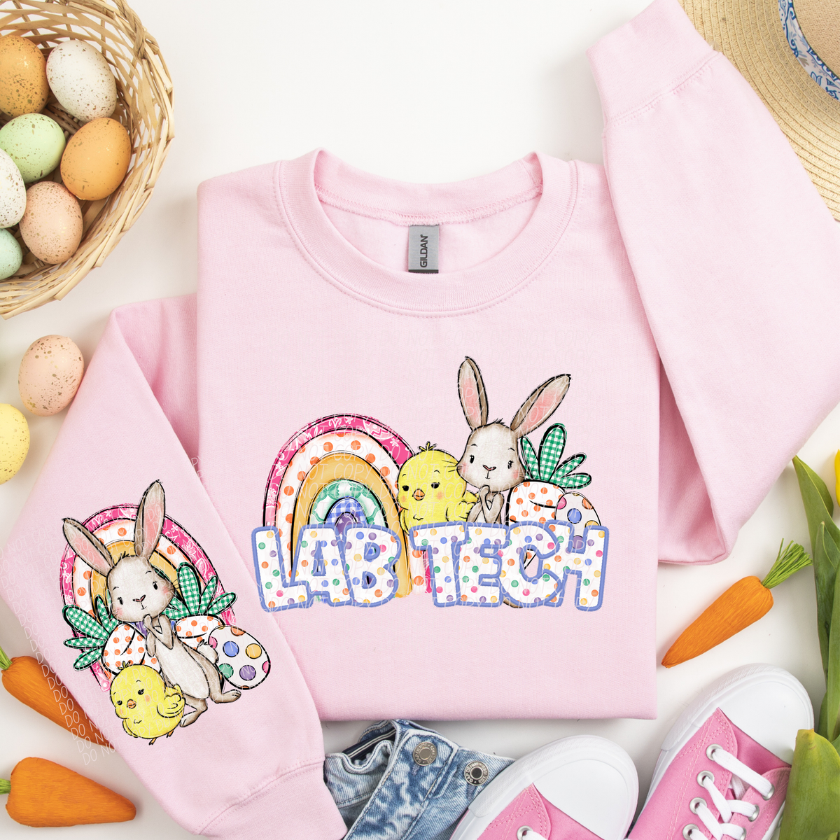 Lab Tech rainbow chick bunny (CITY) DTF transfer