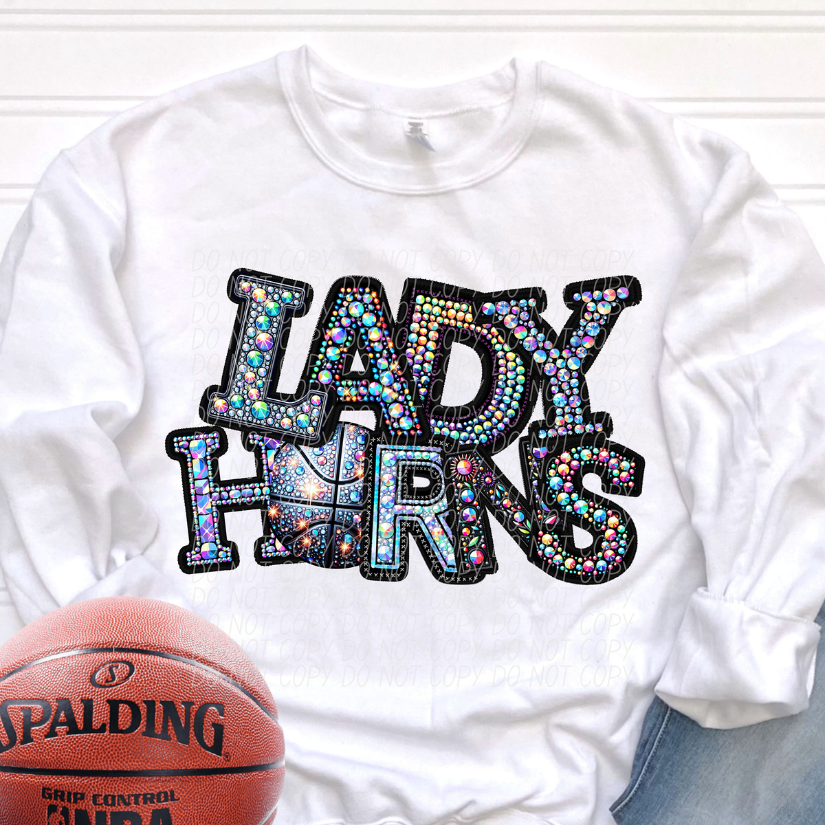Lady Hornets Basketball Rhinestone (CITY) 66548 DTF transfer