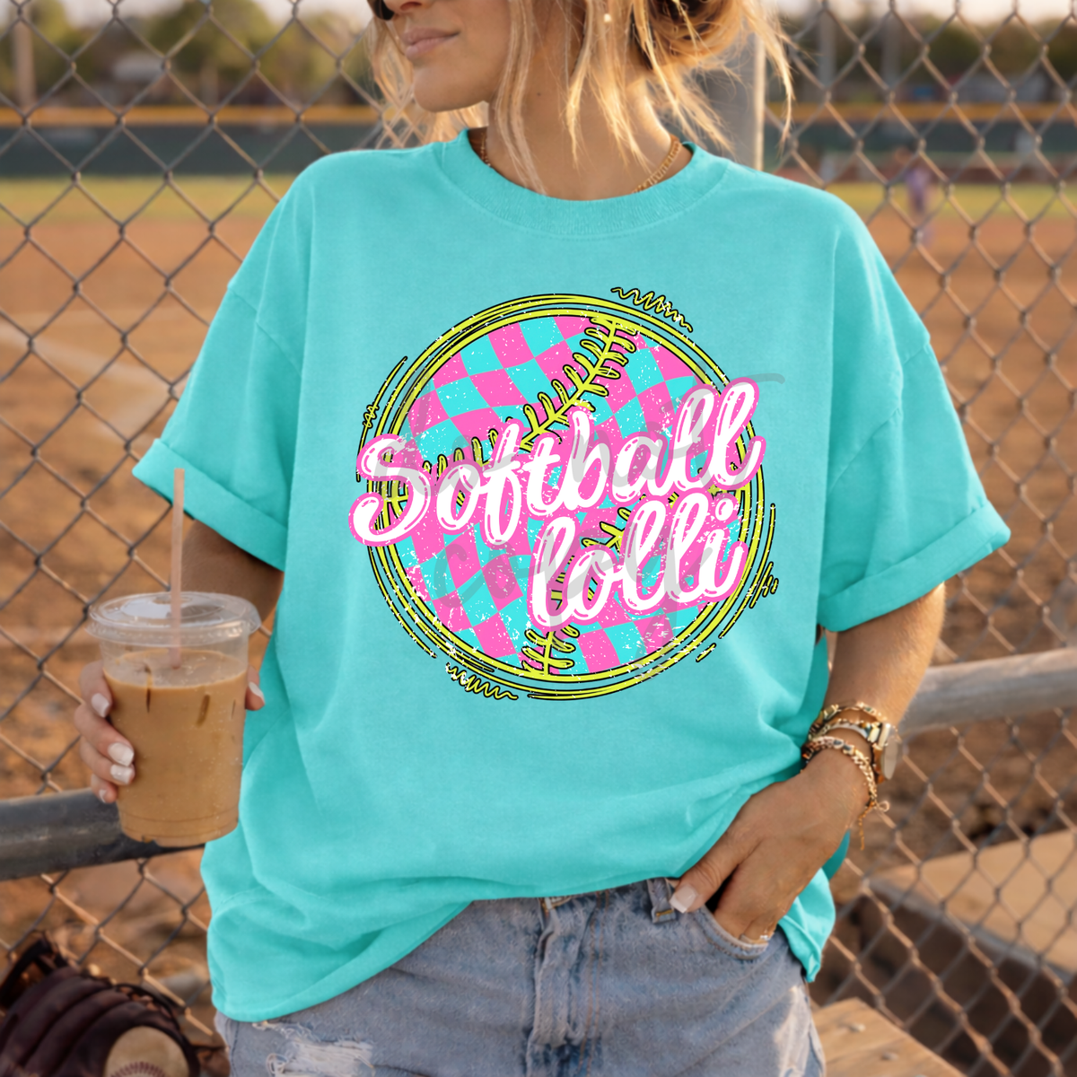 Softball lolli NEON PINK (Parker) DTF Transfer