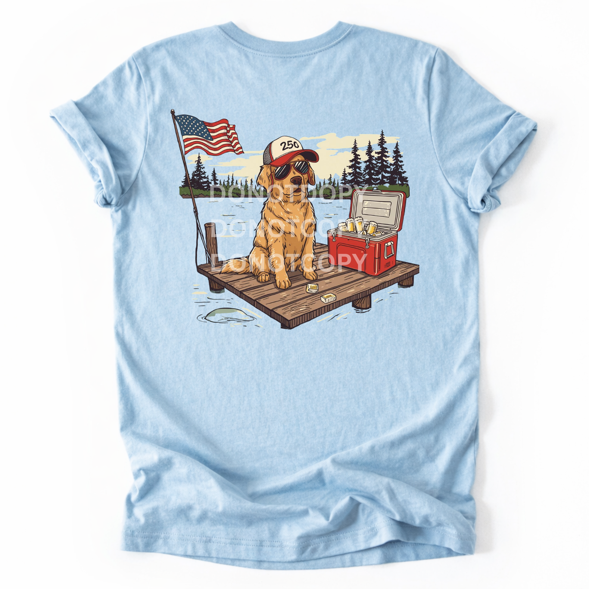 Patriotic dog on lake (CSG) DTF Transfer